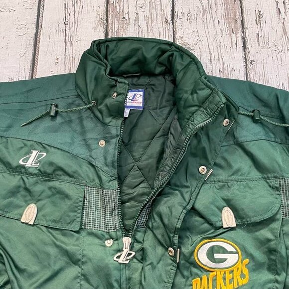 Vintage 1990s Green Bay Packers Pro Line Logo Athletic NFL Football Jacket - Picture 6 of 15